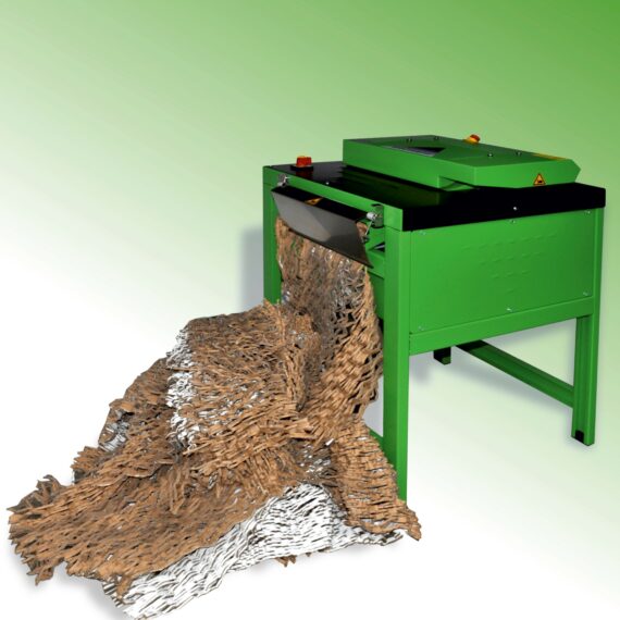eine Grüne Pappeschreddermaschine Auf Hellgrünem Hintergrund